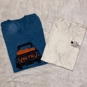 two fall graphic tees